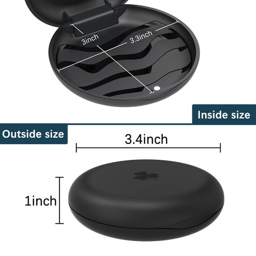 - 2 Pack Retainer Mouth Guards Travel Cases, Black + Black.