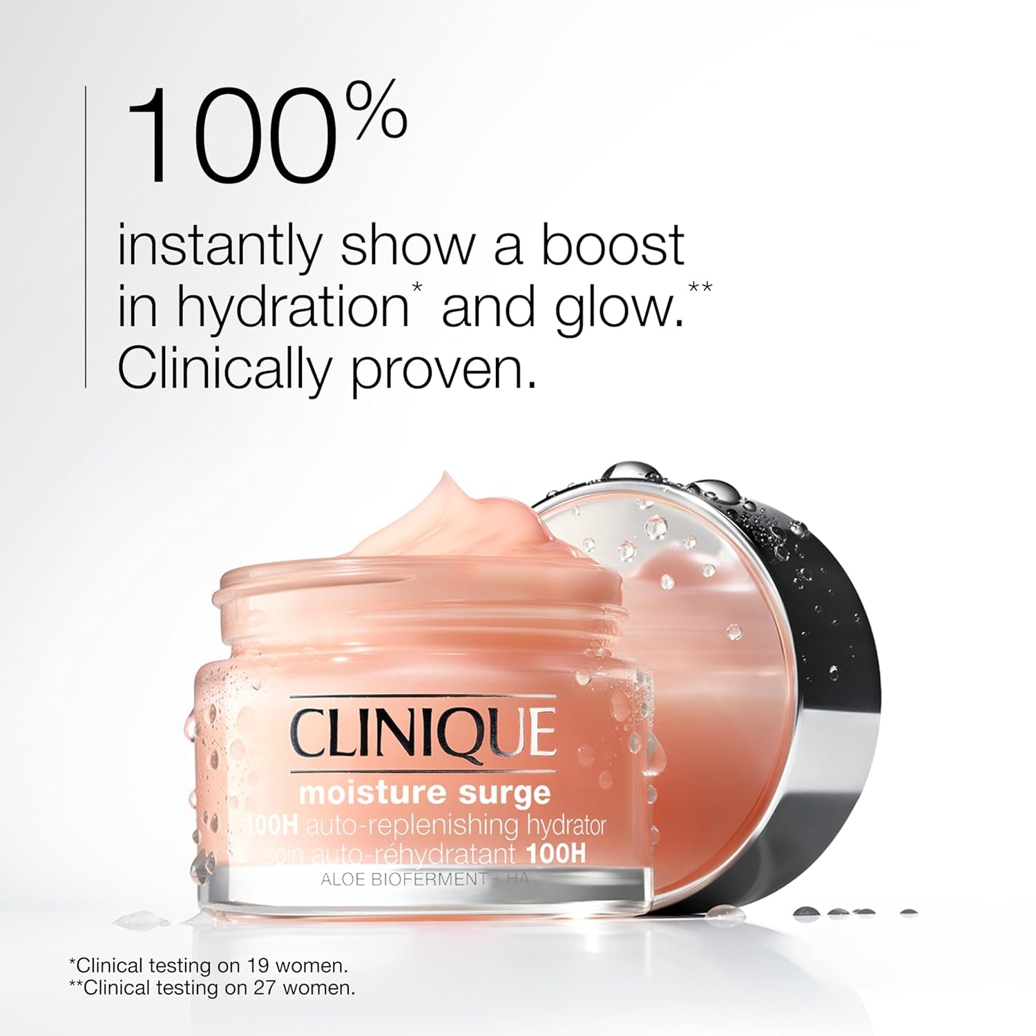 Clinique Moisture Surge 100H Auto-Replenishing Hydrator Oil Free Face Moisturizer with Hyaluronic Acid for All Skin Types | Hydrating + Moisturizing