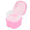 Dental Orthodontic Retainer Container Cleaning Case,Denture Bath Box Case Cup Holder, Mouthguard Storage Soaking Case - Leak Proof with Lid Waterproof - Pink…