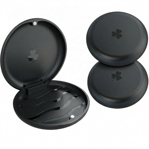 - 2 Pack Retainer Mouth Guards Travel Cases, Black + Black.