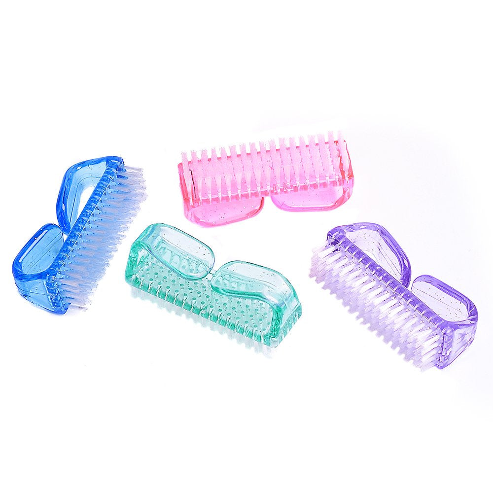 Handle Grip Nail Brush, Fingernail Scrub Cleaning Brushes for Toes and Nails Cleaner, Pedicure Brushes for Men and Women 4 Pack