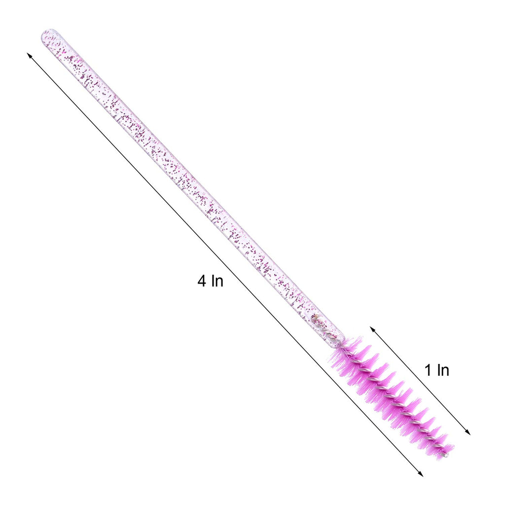 300 Disposable Mascara Wands Eyelash Brush Spoolies for Eye Lash Extension, Eyebrow and Makeup Crystal